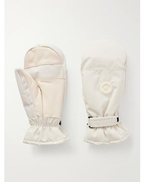 Yves Salomon Logo-Appliquéd Padded Leather-Trimmed Shell Ski Mittens - Natural
