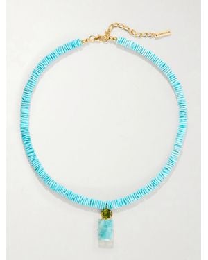 Jennifer Behr Alette-Tone Crystal And Stones Necklace - Blue