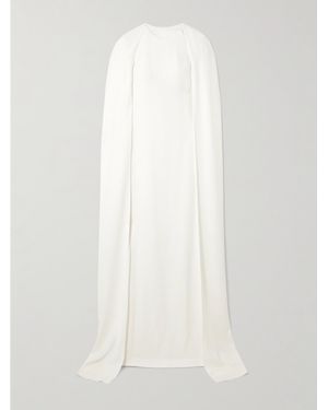 Stella McCartney Robe Aus Stretch-Cady Mit Cape-Effekt - Weiß