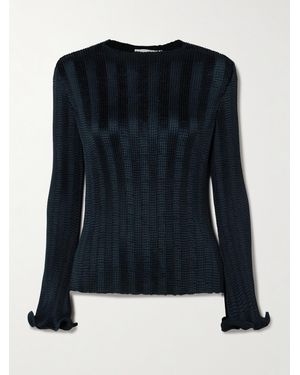 Jonathan Simkhai Carys Shirred Satin Top - Blue