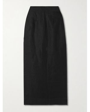 Posse Emma Linen Midi Skirt - Black