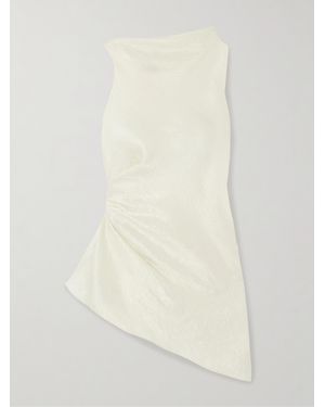 McQueen Asymmetrisches Oberteil Aus Satin - Natur