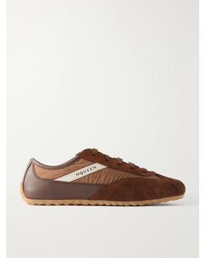 McQueen Boxe Leather-Trimmed Suede Sneakers - Brown