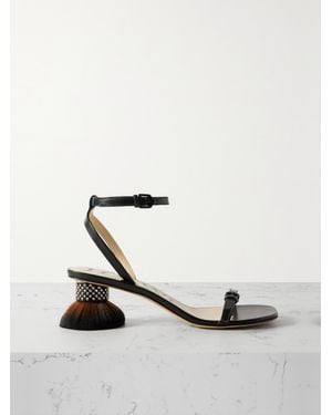 Loewe Petal Brush Sandals 40 - Black