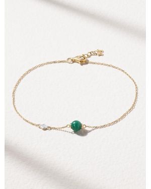 Mateo Dot 14-Karat, Malachite And Diamond Bracelet - White