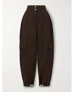 Co. Tton-Canvas Tapered Cargo Pants - Brown