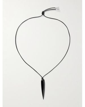 Sophie Buhai Spear Kette Aus Kordel Mit Onyx Und Details Aus Silber - Natur