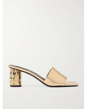 Givenchy Tape Mules Aus Metallic-Leder - Natur