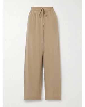 Matteau Silk Crepe De Chine Track Trousers - Natural