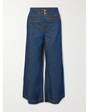 Zimmermann Awaken High-Rise Cropped Flared Jeans - Blue