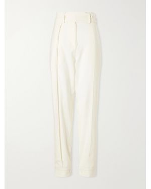 Sharon Wauchob Clio Belted Wool Straight-Leg Trousers - White