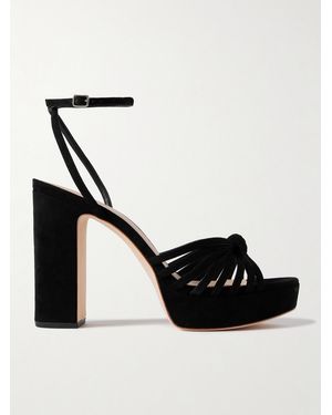 Loeffler Randall Rivka Knotted Suede Sandals - Black