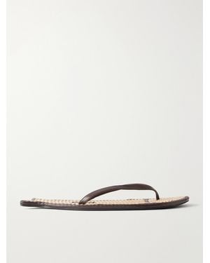 STAUD Fish Leather And Raffia Sandals - Natural