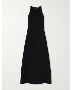 Blazé Milano Skyros Pleated Crepe Midi Dress - Black