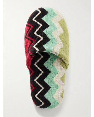 Missoni Giacomo Striped Cotton-Terry Slippers - Green