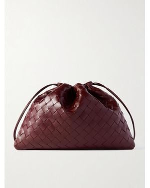 Bottega Veneta Dustbag Small Intrecciato Leather Clutch - Red