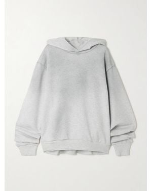 Acne Studios Printed Cotton-Blend Jersey Hoodie - Grey