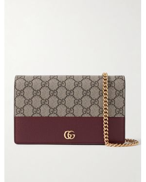 Gucci Petite Marmont Portemonnaie Aus Beschichtetem Canvas Mit Logoprint Und Leder - Braun