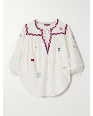 Mother The Breeze Embroidered Cotton-Blend Voile Blouse - Natural