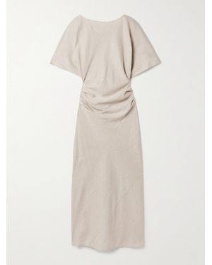 STAUD Amelie Maxikleid Aus Crêpe Mit Falten - Natur