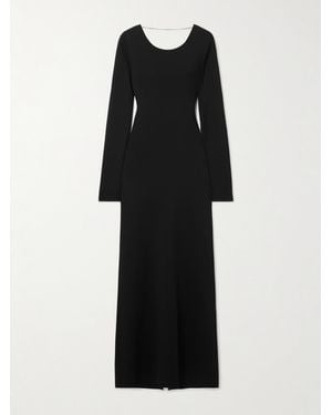 Bottega Veneta Open-Back Chain-Embellished Knitted Maxi Dress - Black