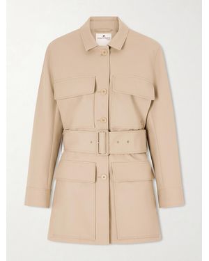 Courreges Belted Cotton-Gabardine Coat - Natural