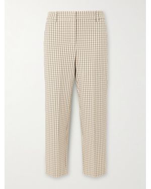 Tory Sport Verkürzte Hose Aus Kariertem Twill - Natur