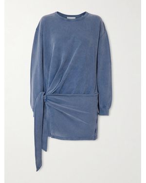 Isabel Marant Zae Wrap-Effect Cotton-Jersey Mini Dress - Blue
