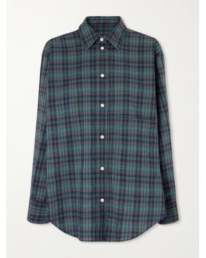 Rohe Checked Wool-Blend Shirt - Blue