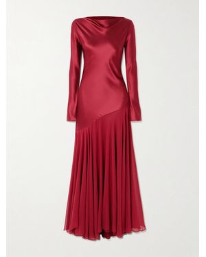 TOVE Cordelia Silk-Satin And -Chiffon Gown - Red