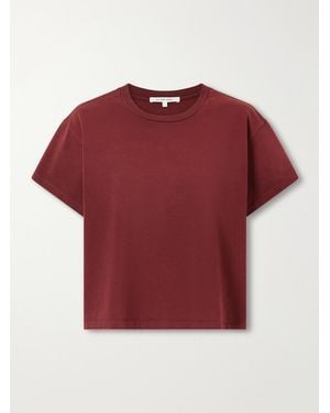 SLVRLAKE Denim Square Cotton-Jersey T-Shirt - Red