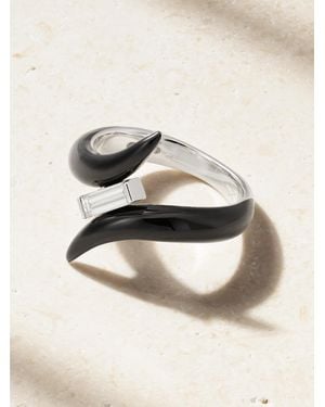 Nikos Koulis Oui 18-Karat, Diamond And Enamel Ring - Natural