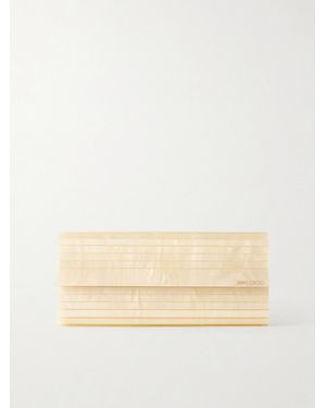 Jimmy Choo Sweetie Logo-Engraved Resin Clutch - Natural