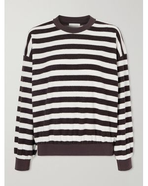 Suzie Kondi Sifnos Striped Cotton-Blend Terry Sweatshirt - Black