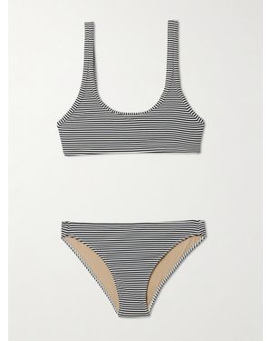 Lido Ottantuno Striped Ribbed Bikini - Grey
