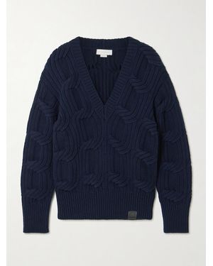 Stella McCartney Falabella Cable-Knit Wool Jumper - Blue