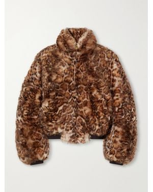Willy Chavarria Ruff Rider Cheetah-Print Shearling Bomber Jacket - Brown