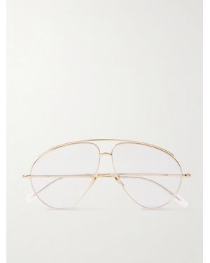 Gucci Fashion Show Aviator-Style-Tone Optical Glasses - Natural