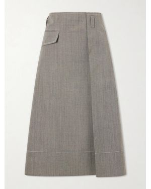 Marni Pleated Virgin-Wool Midi Skirt - Grey