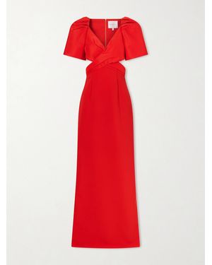 Carolina Herrera Cut-Out Silk-Faille And Crepe Gown - Red