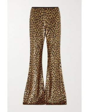 Michael Kors Sequined Georgette Flared Trousers - Multicolour