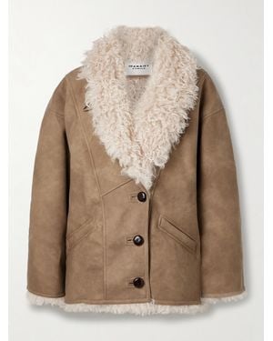 Isabel Marant Clea Fleece Coat - Brown