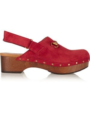 Gucci Horsebit-detailed Suede Clogs - Blue