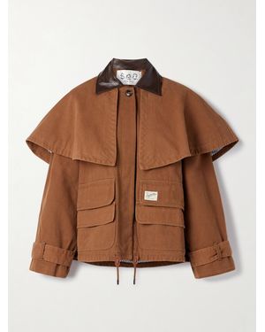 Sea Carolyn Cape-Effect Cotton-Canvas Jacket - Brown