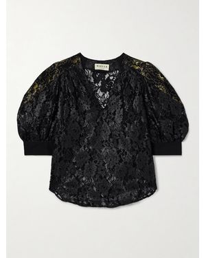 Maison Mayle Juana Joya Metallic Lace Blouse - Black