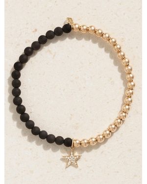 Sydney Evan Star Charm 14-Karat, Onyx And Diamond Bracelet - Natural