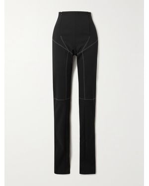 Maximilian Panelled Stretch-Scuba Skinny Trousers - Black
