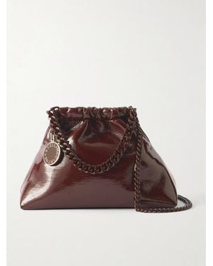 Stella McCartney Falabella Mini Schultertasche Aus Glänzendem Synthetischem Material - Braun