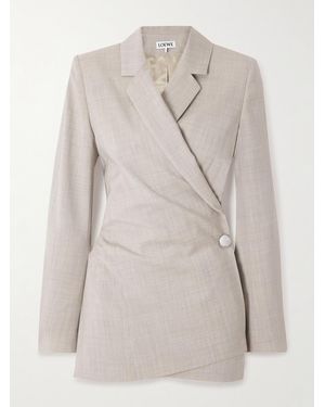 Loewe Wool Wrap Blazer - Natural
