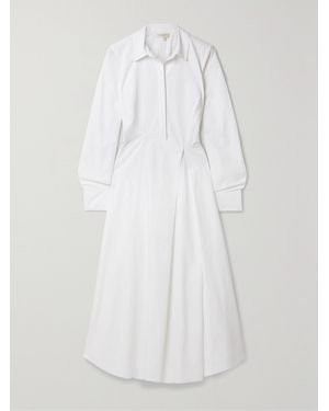 Lafayette 148 New York Draped Cotton-Poplin Midi Shirt Dress - White